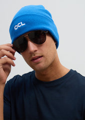 OCL Knit Beanie Embroidered Blue