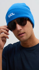 OCL Knit Beanie Embroidered Blue