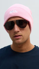 OCL Knit Beanie Embroidered Pink