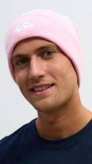 OCL Knit Beanie Embroidered Pink