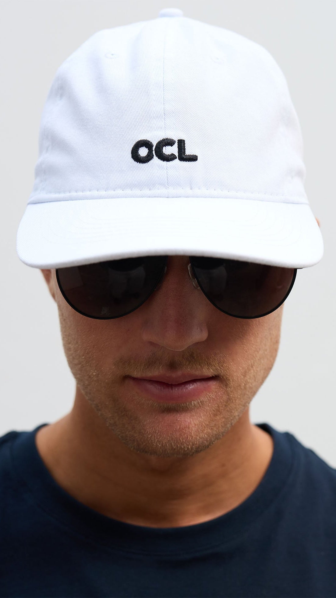 Ocl Union Embroidered Cotton Cap in White | OCL